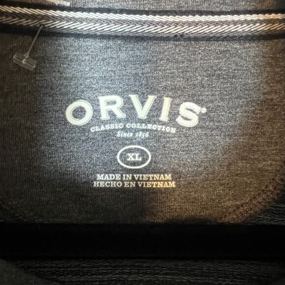 Orvis Sweater Mens XL Gray 1/4 Sweatshirt Stretch Casual Long Sleeve - Picture 7 of 10